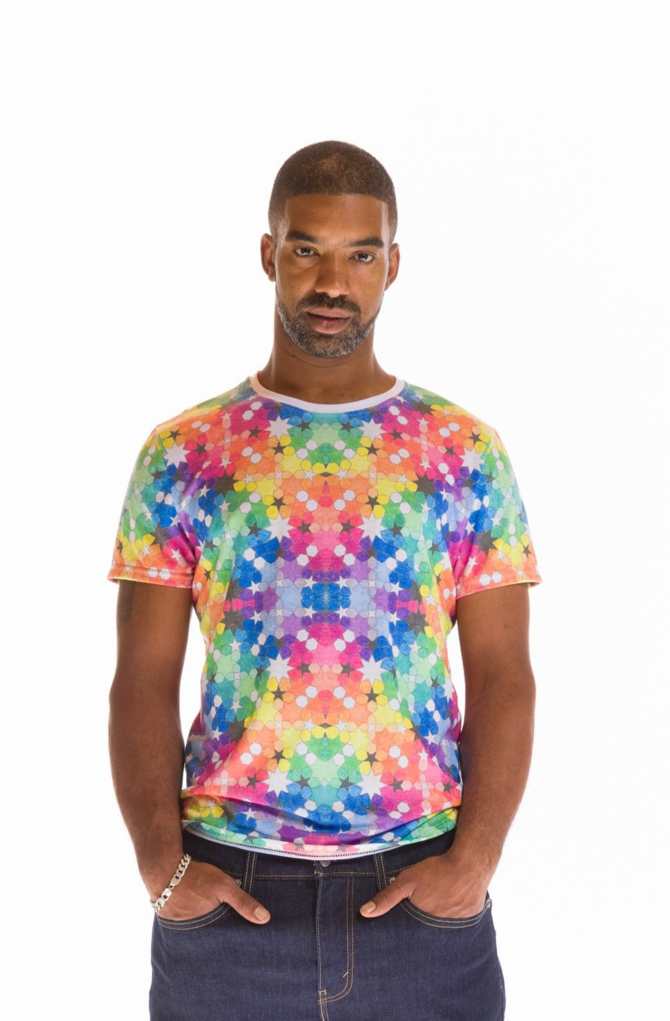 Stellar Splash Tee: - Portal Front/Kaleidoscope Back