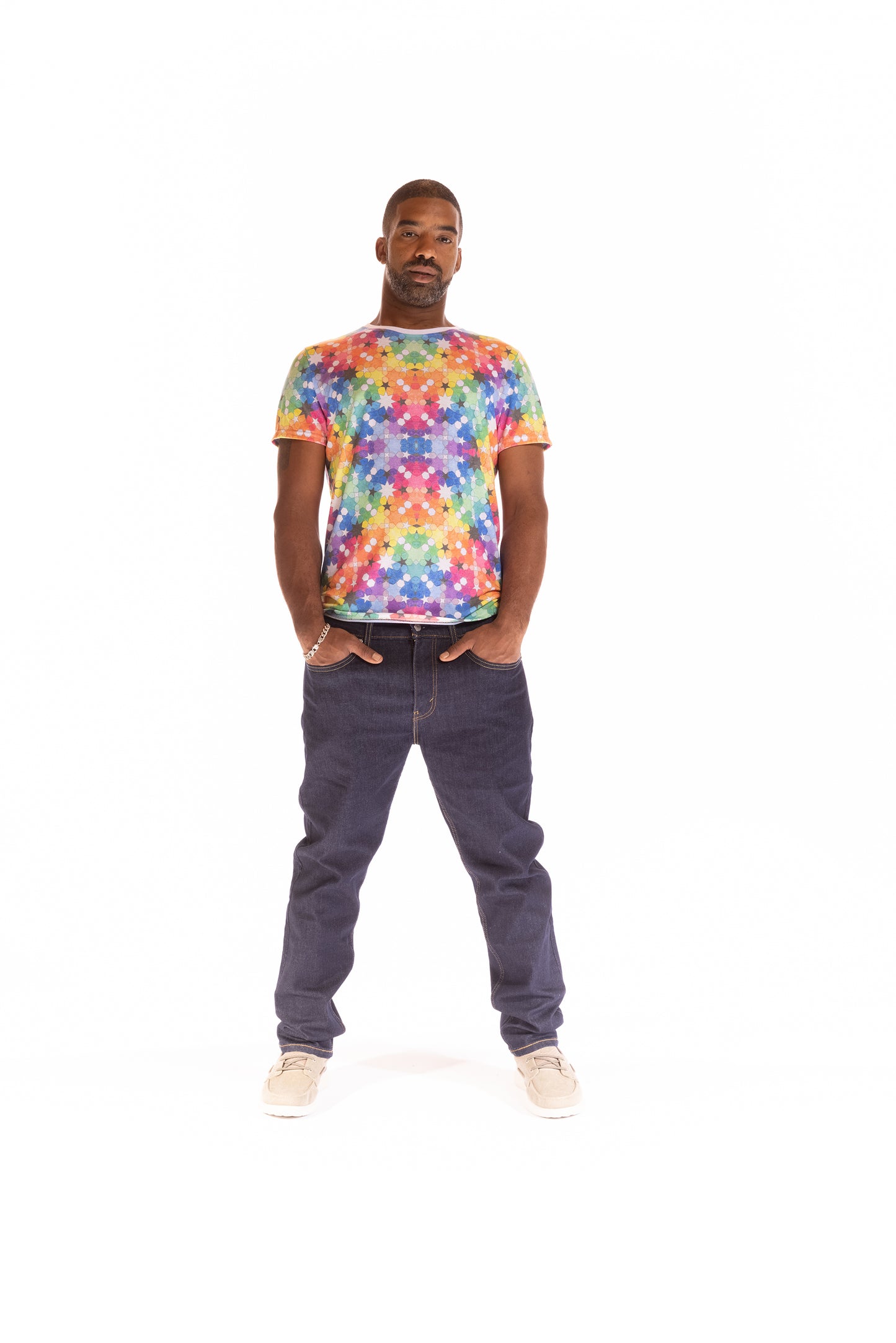 Stellar Splash Tee: - Portal Front/Kaleidoscope Back